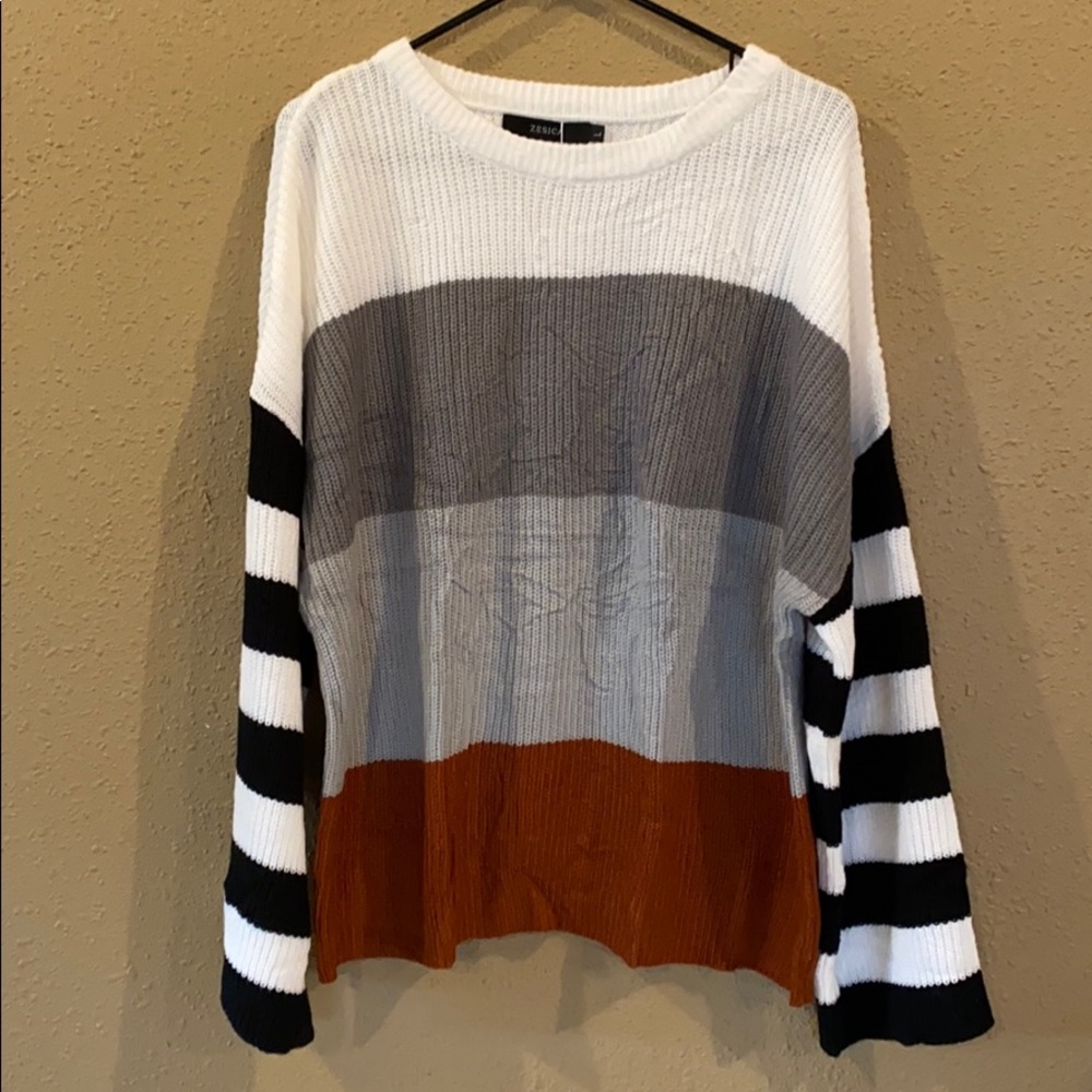 Black and white striped sweater